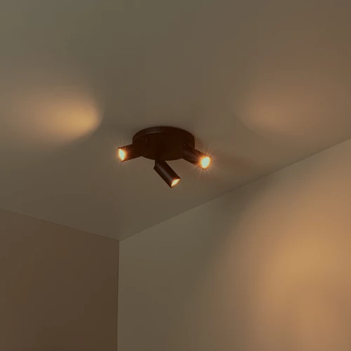 Lucide RITMO - Ceiling spotlight - Ø 18 cm - 3xGU10 (MR11) - Black - atmosphere 1